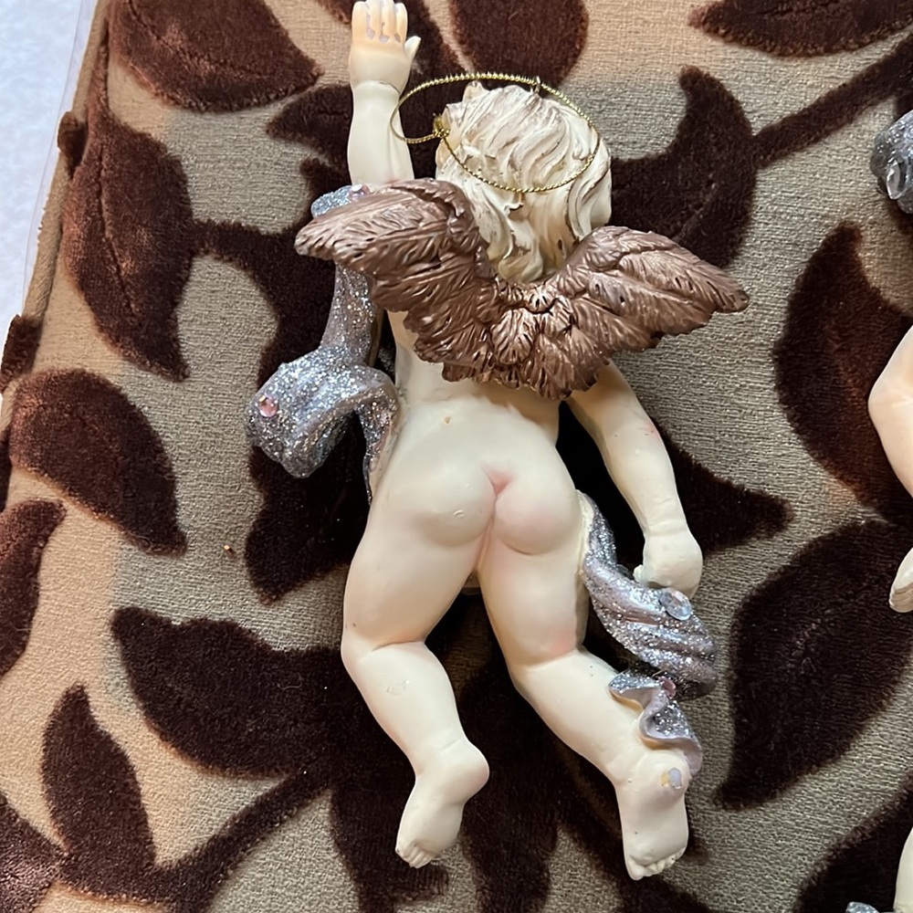 Cherub Christmas Ornaments - Set of 5 - Picture 9 of 9